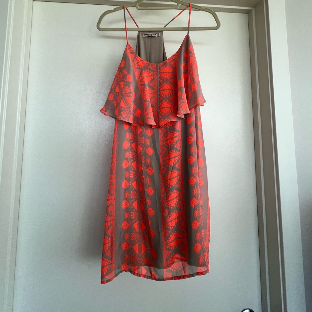 Orange and tan mini dress from Francesca’s